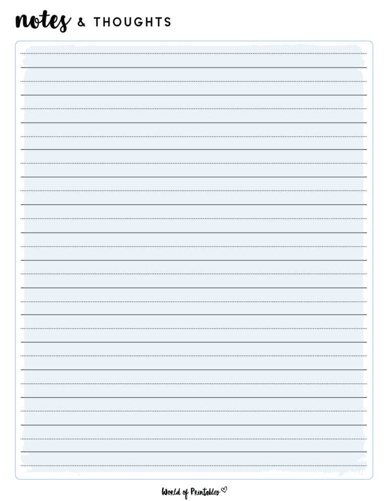 Notes Templates - World of Printables