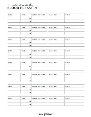 Blood Pressure Trackers - World of Printables