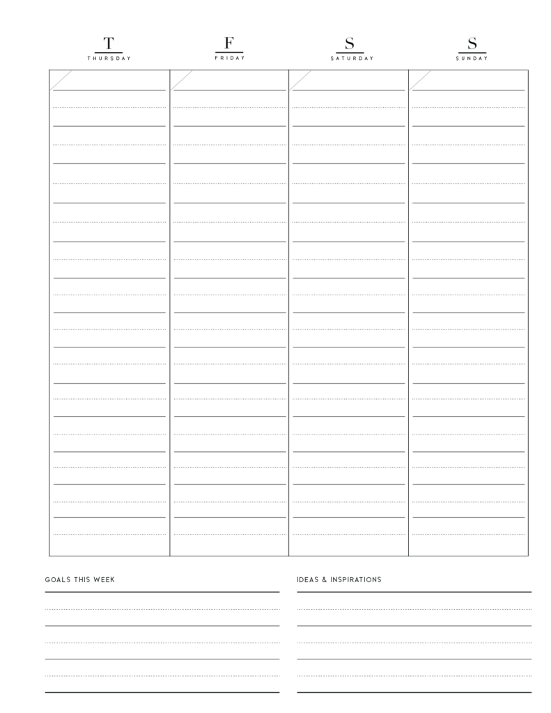 printable weekly planner - page 2