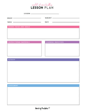 Lesson Plan Templates - World of Printables