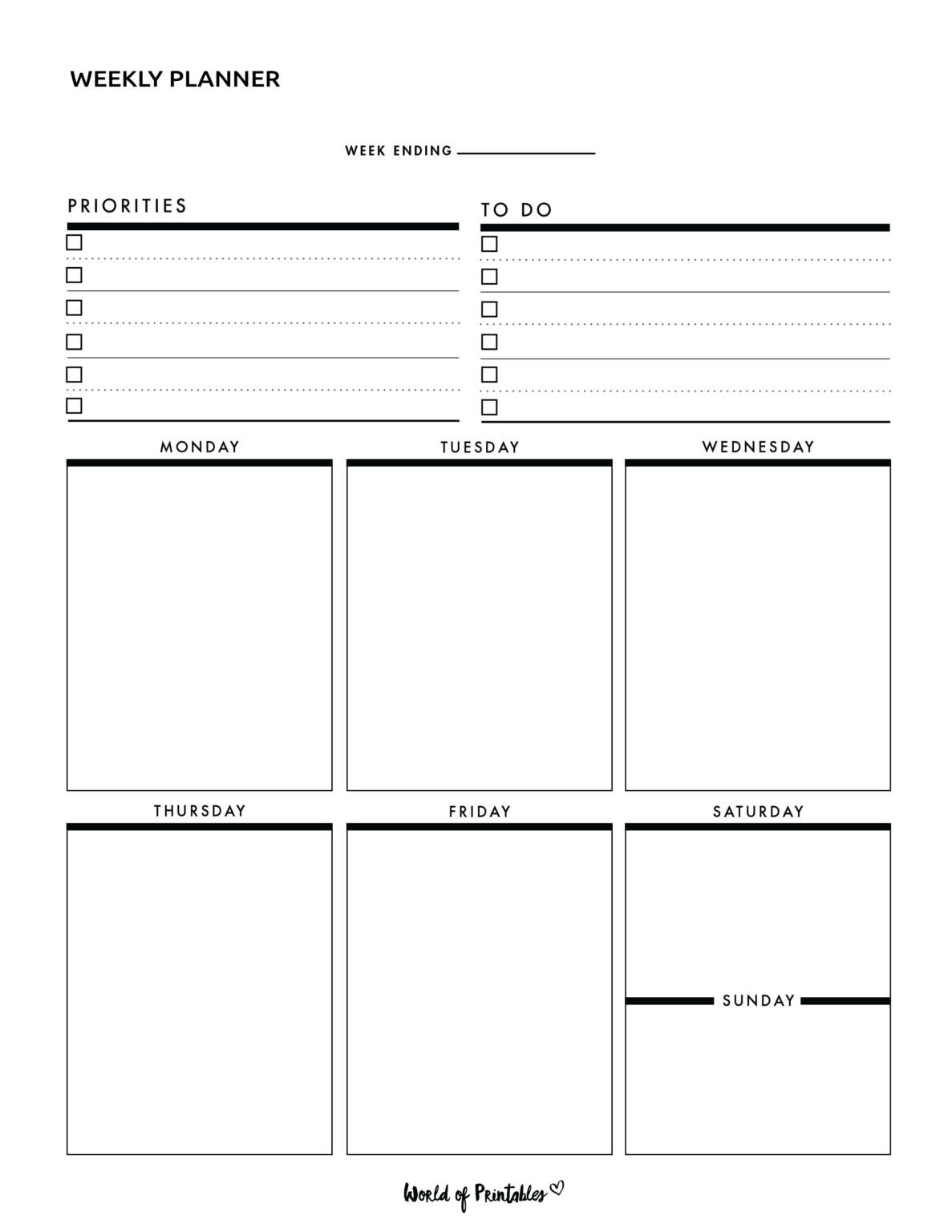 Weekly Calendar Free Printable Weekly Planner 2025 Pdf