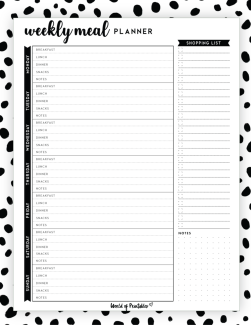 Weekly Meal Planner Templates - World of Printables