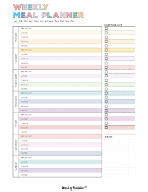 Weekly Meal Planner Templates - World of Printables