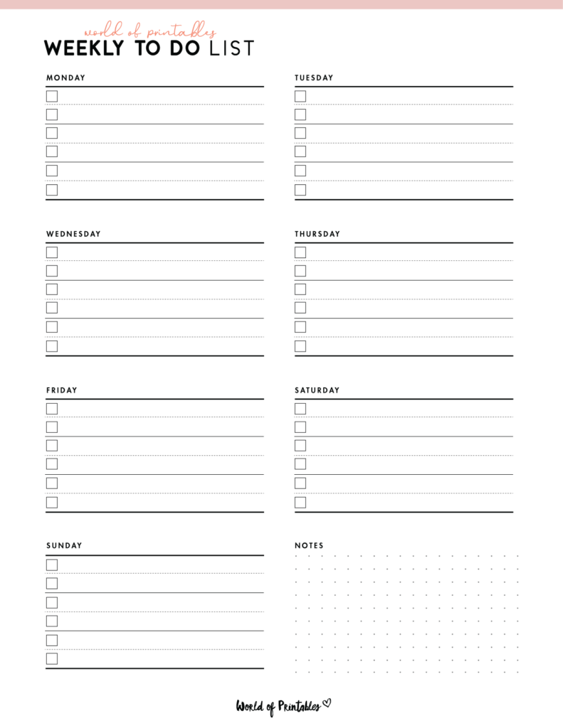 weekly to do list template - 2