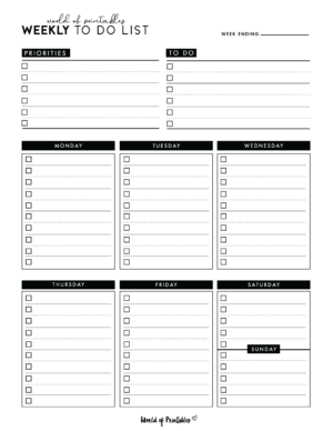 Weekly To Do List Templates - World of Printables