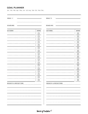 Goal Planner Templates - World of Printables