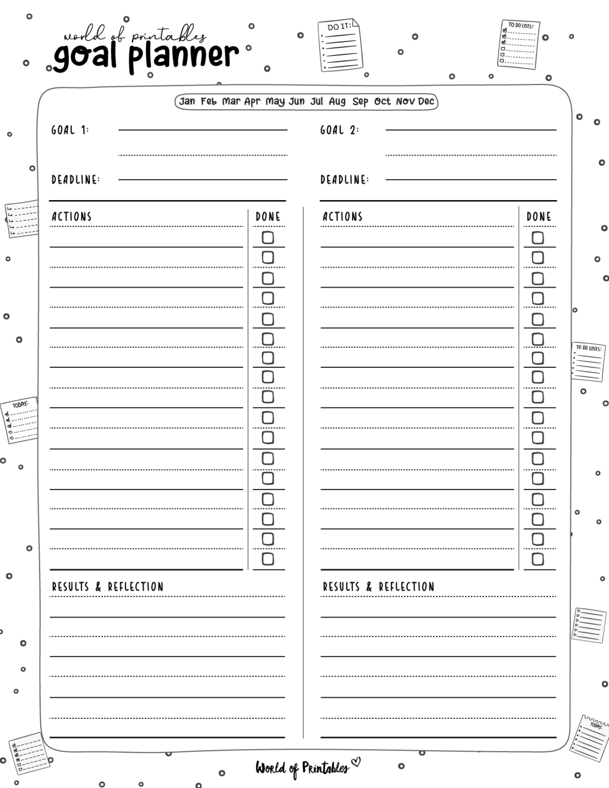 Goal Planner Templates World of Printables