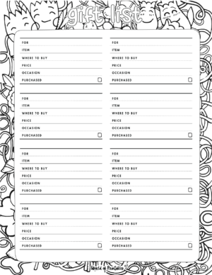 Gift List Templates - World of Printables