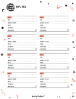 Gift List Templates - World of Printables
