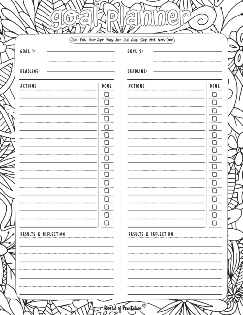 Goal Planner Templates - World of Printables