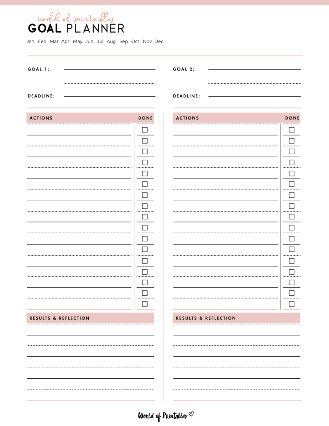 Goal Planner Templates - World of Printables