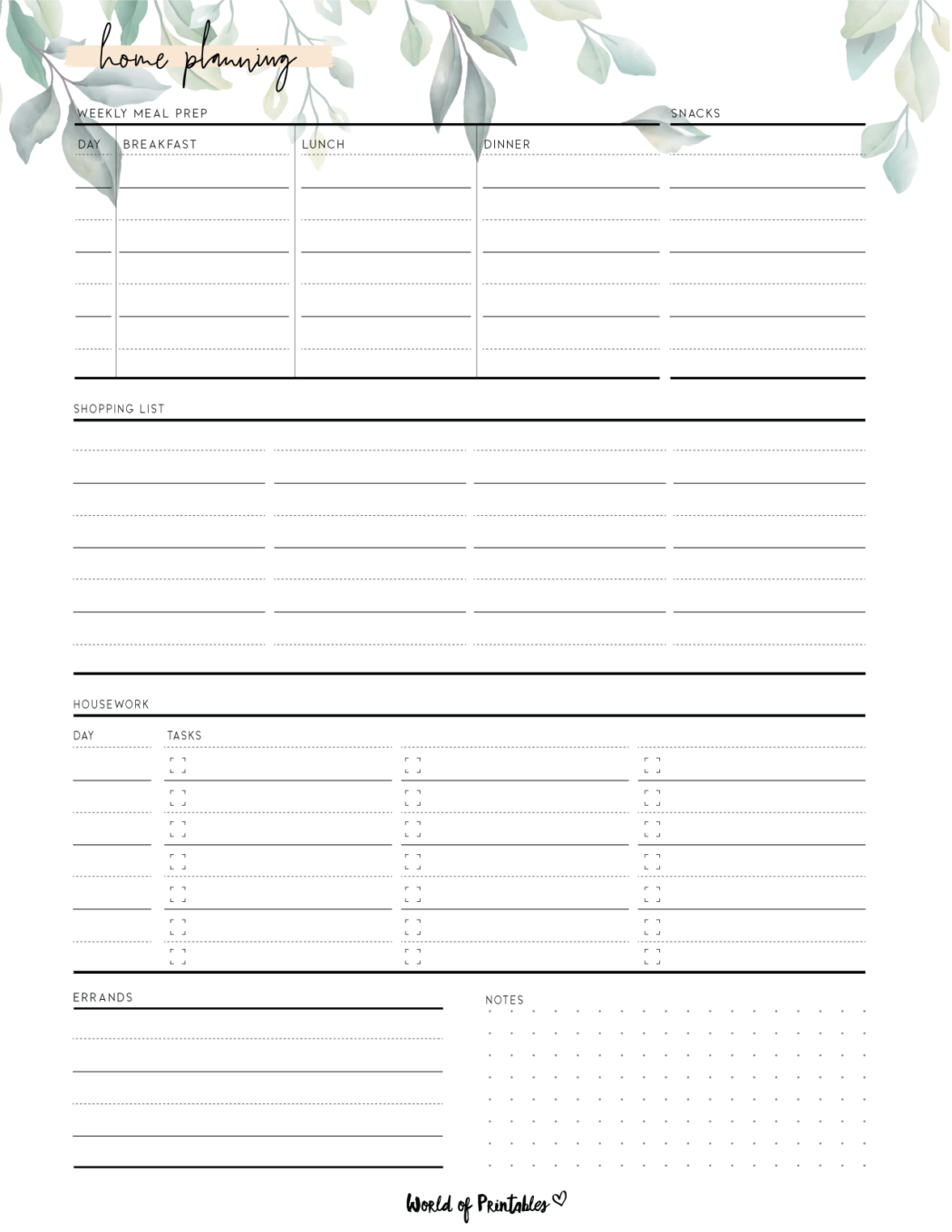 Family Planner World of Printables Family Planner World of Printables