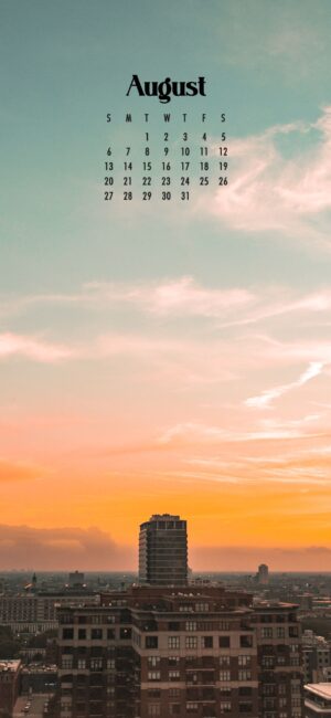 Pretty August Calendar Wallpaper