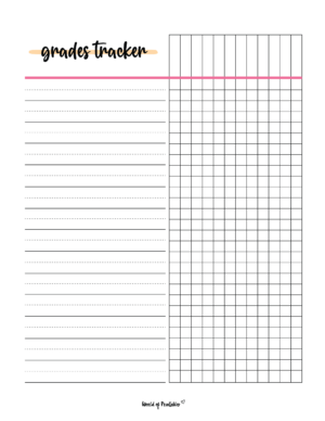Grade Trackers - World of Printables