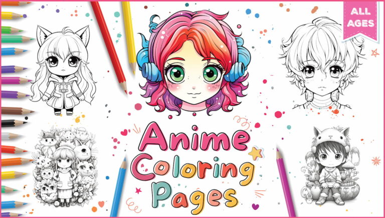 Anime Coloring Pages For Kids & Adults - World of Printables