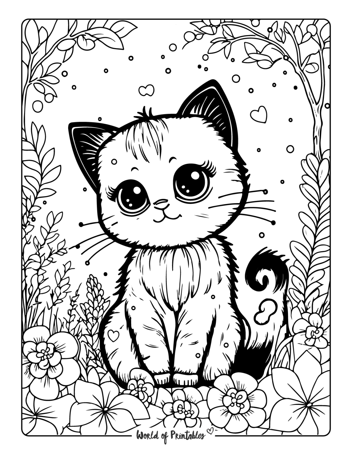 Cat Coloring Pages For Kids Adults World Of Printables