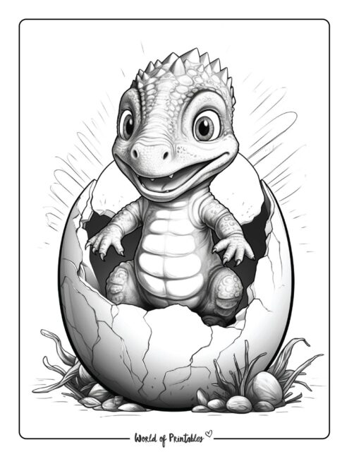Cute Dinosaur Coloring Page 10