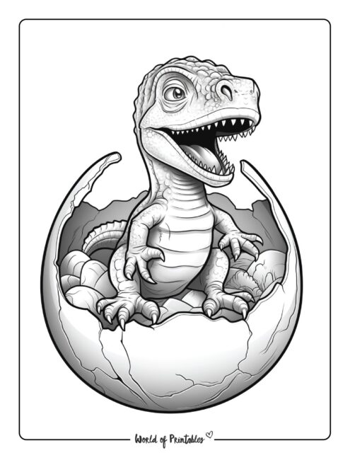 Cute Dinosaur Coloring Page 11