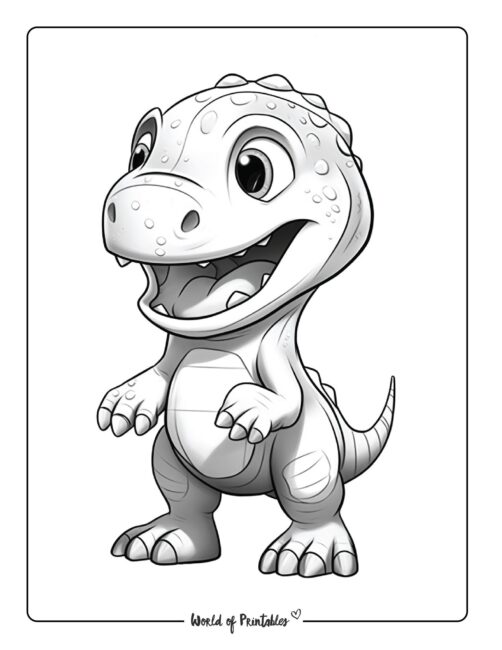 Cute T Rex coloring pages-16