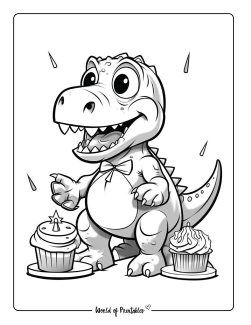 Cute T Rex coloring pages-21