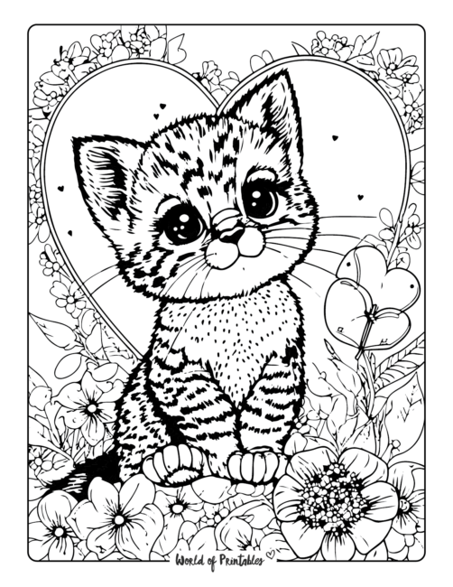 Detailed Cat Coloring Pages