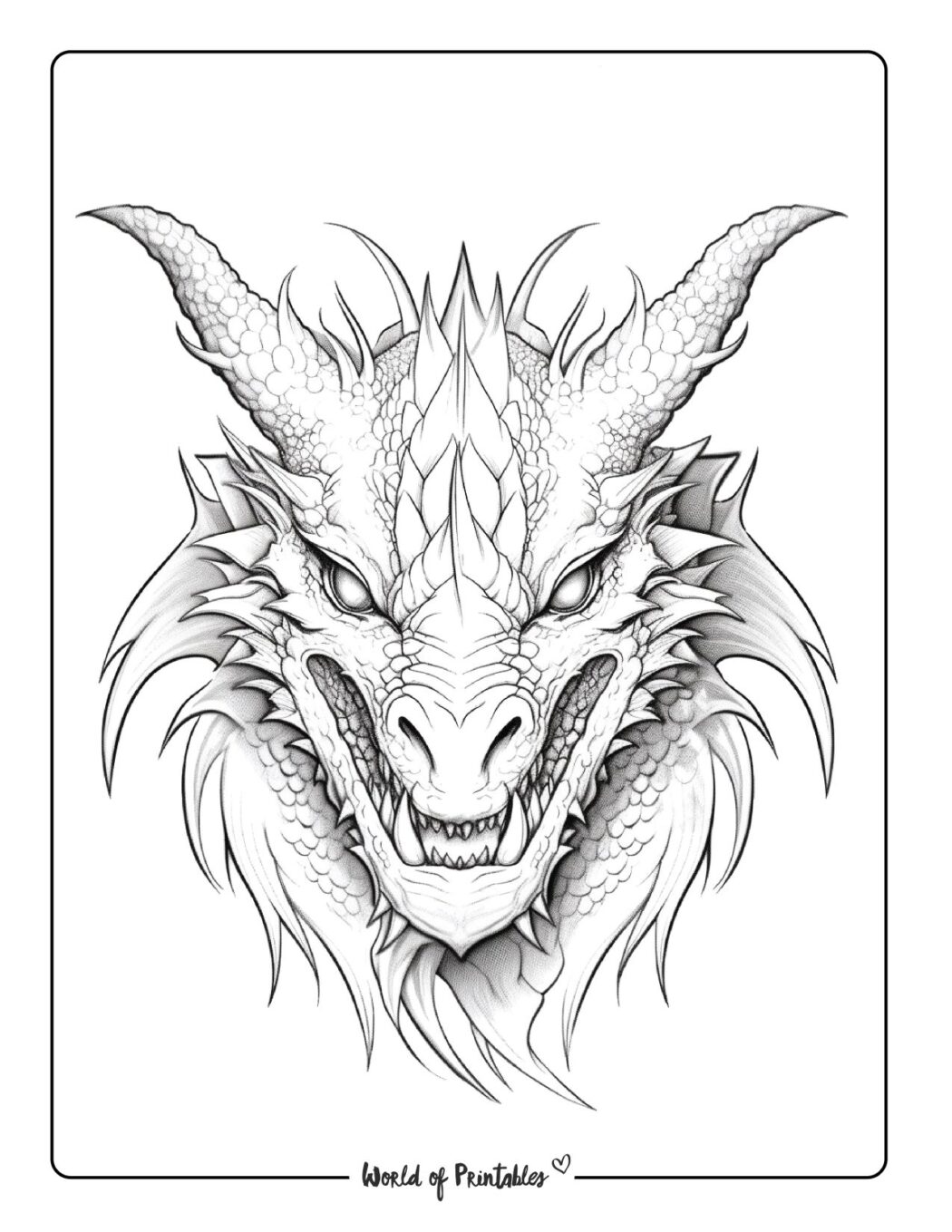 Dragon Coloring Pages For Kids - Dragon Coloring Page 70 1050x1359 