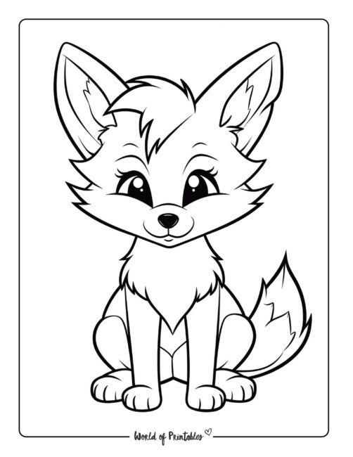 Fox Coloring Page 1