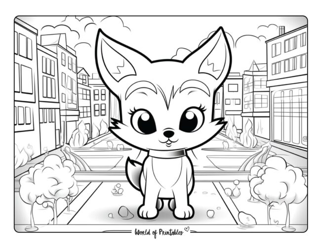 Fox Coloring Sheet 1