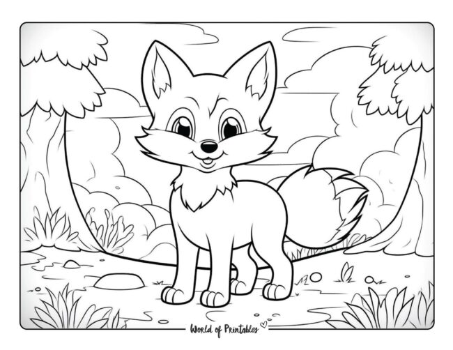 Fox Coloring Sheet 2