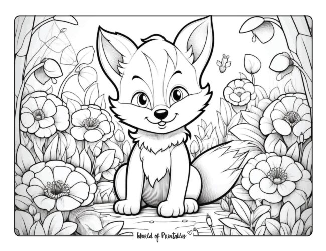 Fox Coloring Sheet 4