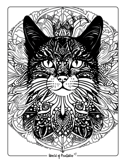 Free Cat Coloring Pages For Teens