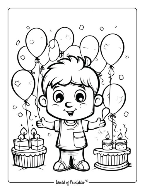 Happy Birthday Coloring Page 16