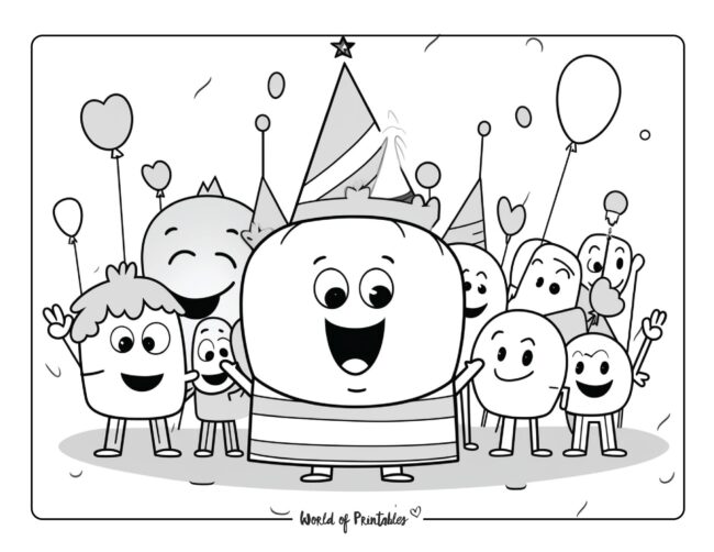 Happy Birthday Coloring Page 21