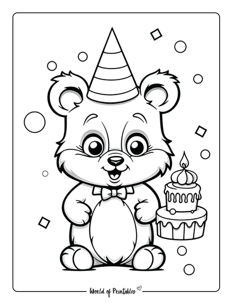 Happy Birthday Coloring Pages - World of Printables