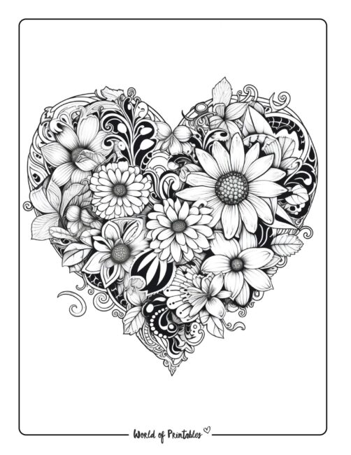 Heart Coloring Page 6