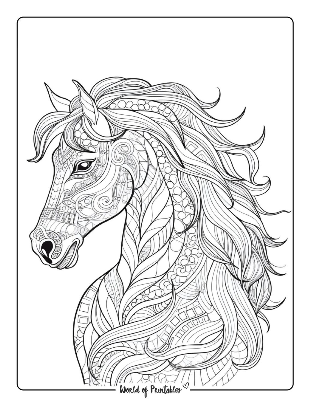Horse Coloring Pages For Kids &amp; Adults - World of Printables