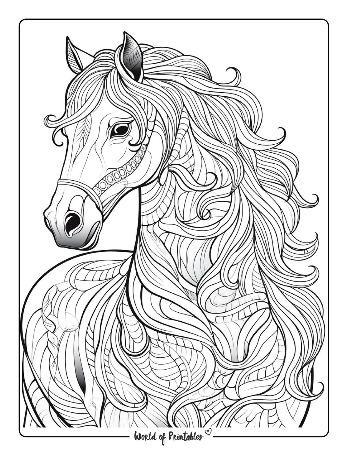 Horse Coloring Pages For Kids & Adults - World of Printables