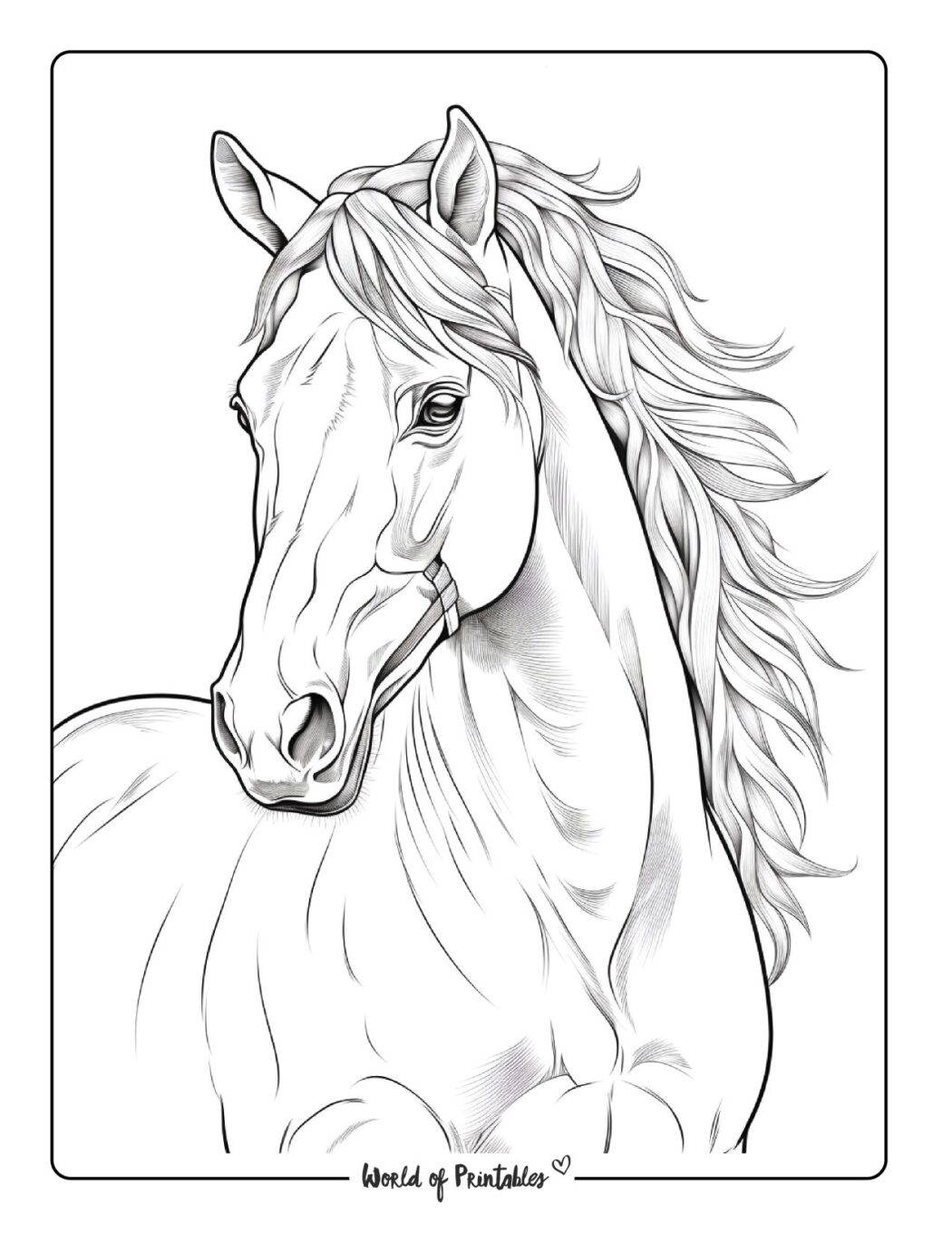 10 Beautiful Horse Coloring Pages for Kids to Color