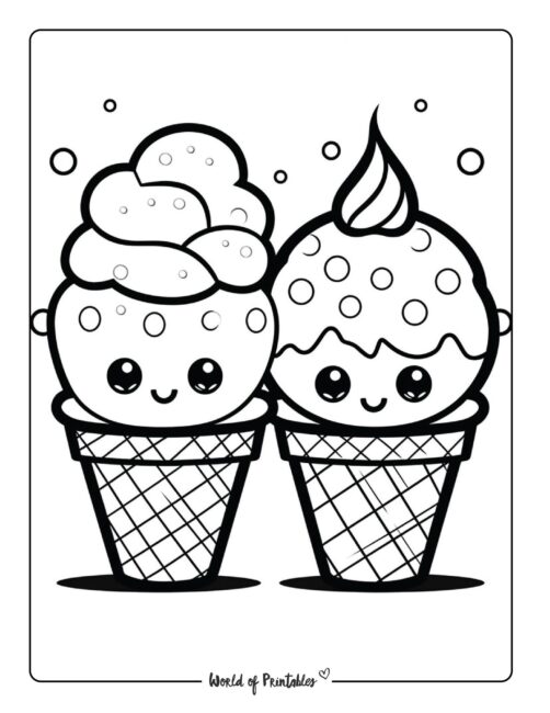 Ice Cream Coloring Page 1