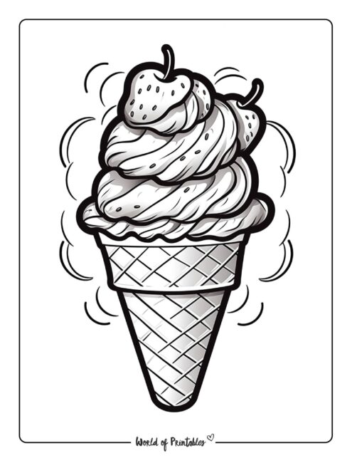 Ice Cream Coloring Page 2