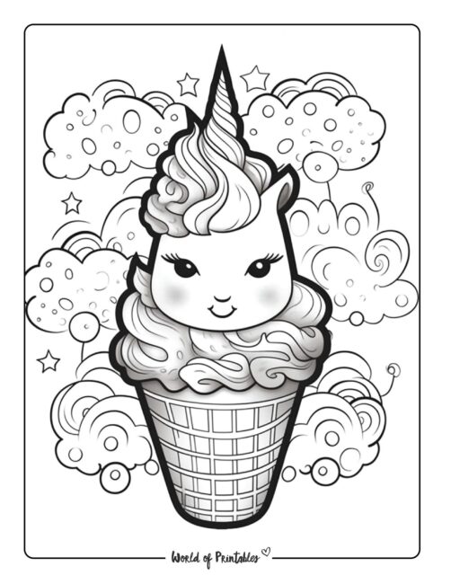 Ice Cream Coloring Page 4