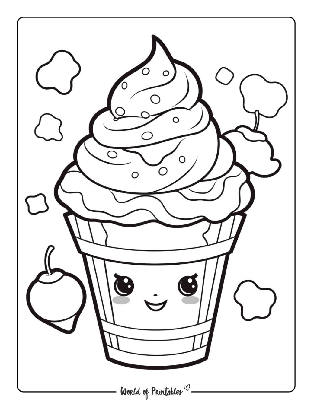 Ice Cream Coloring Pages from World of Printables