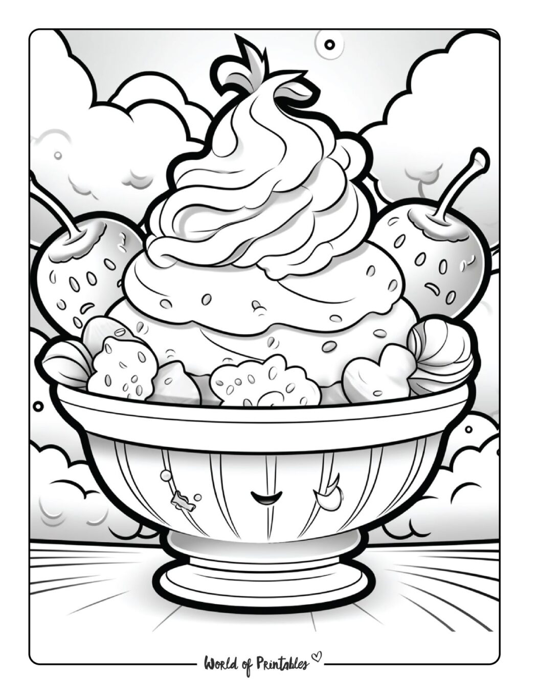 Ice Cream Coloring Pages - World of Printables