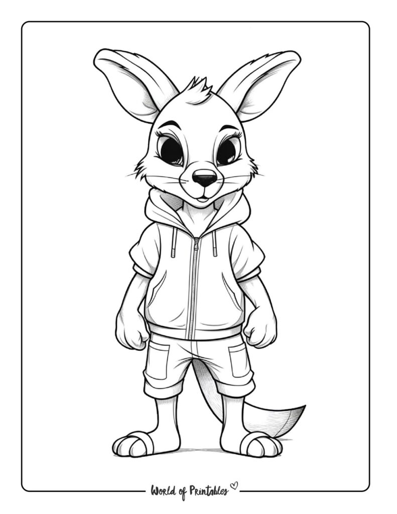 Kangaroo Coloring Pages - World of Printables