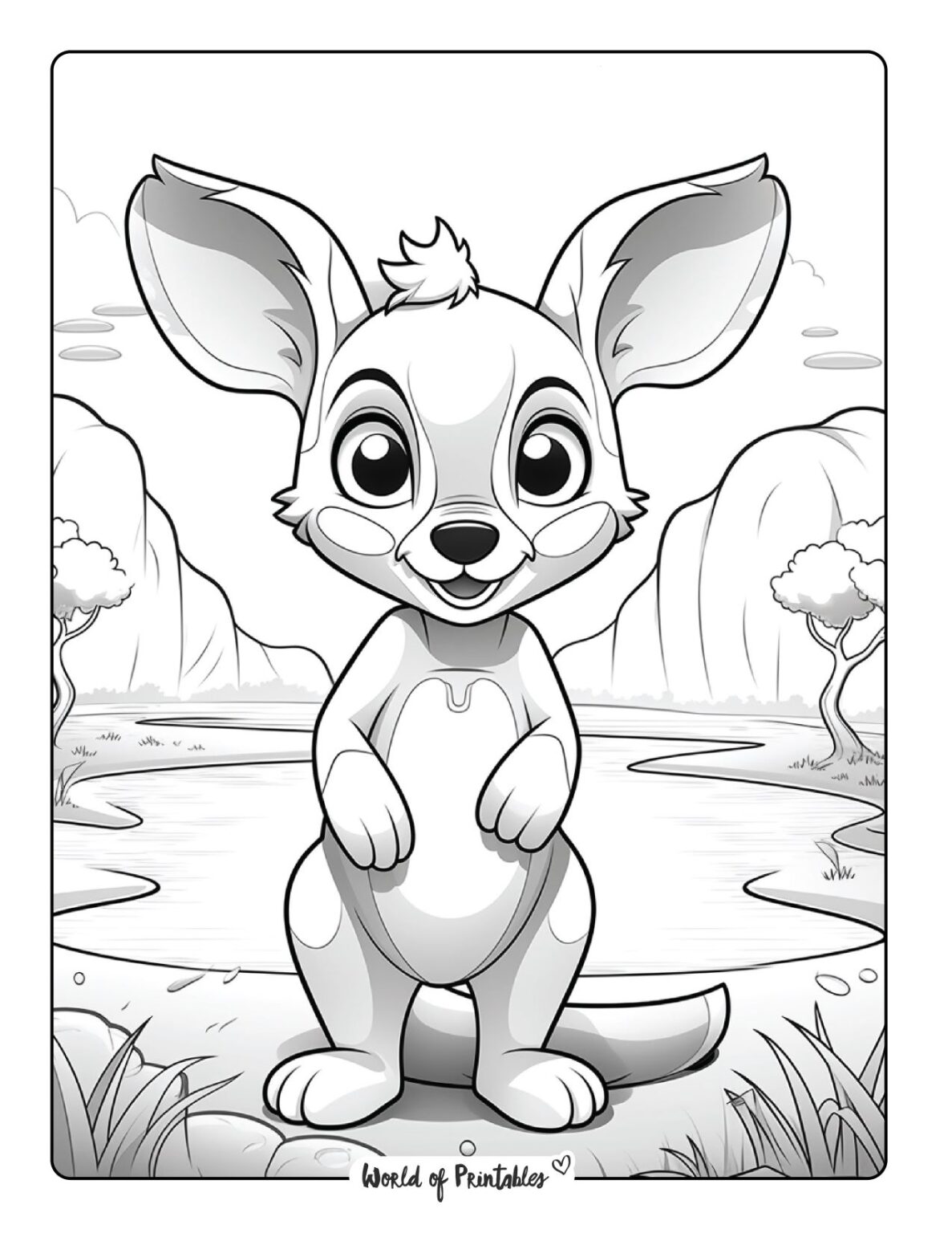 Kangaroo Coloring Pages World of Printables Kangaroo Coloring Pages World of Printables