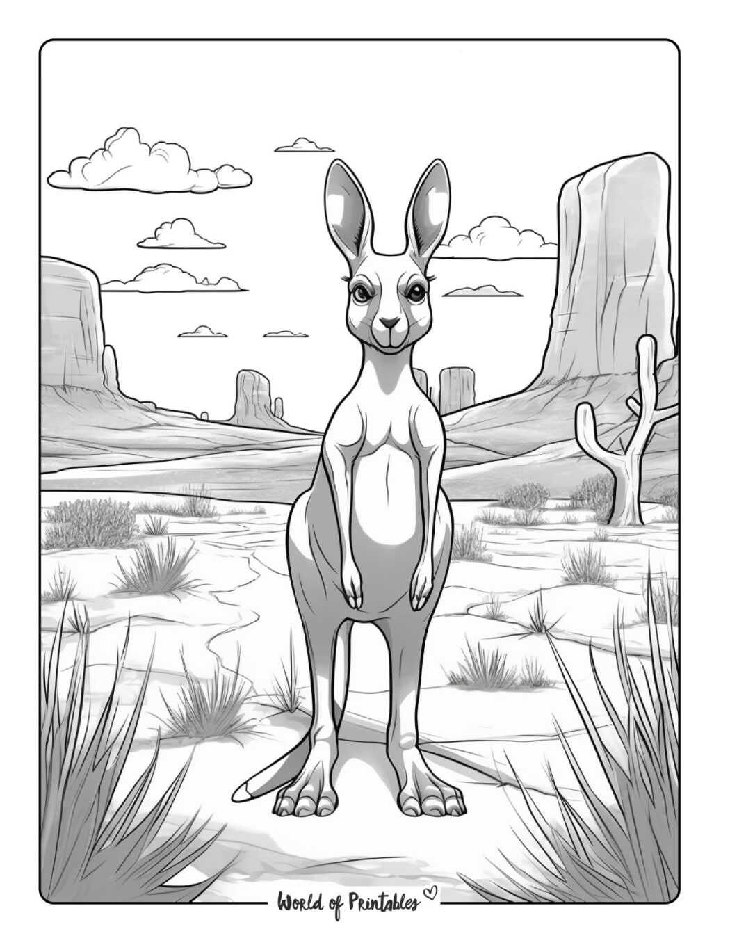 Kangaroo Coloring Pages - World of Printables