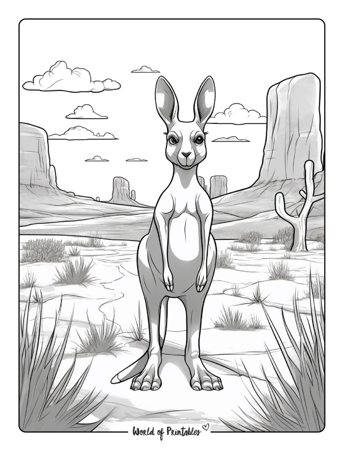Kangaroo Coloring Pages World of Printables Kangaroo Coloring Pages World of Printables