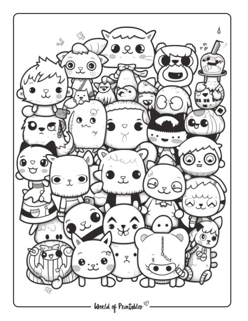 Coloring Set 2 - Cute Kawaii Coloring Pages For Kids And Adults — The White  Lime