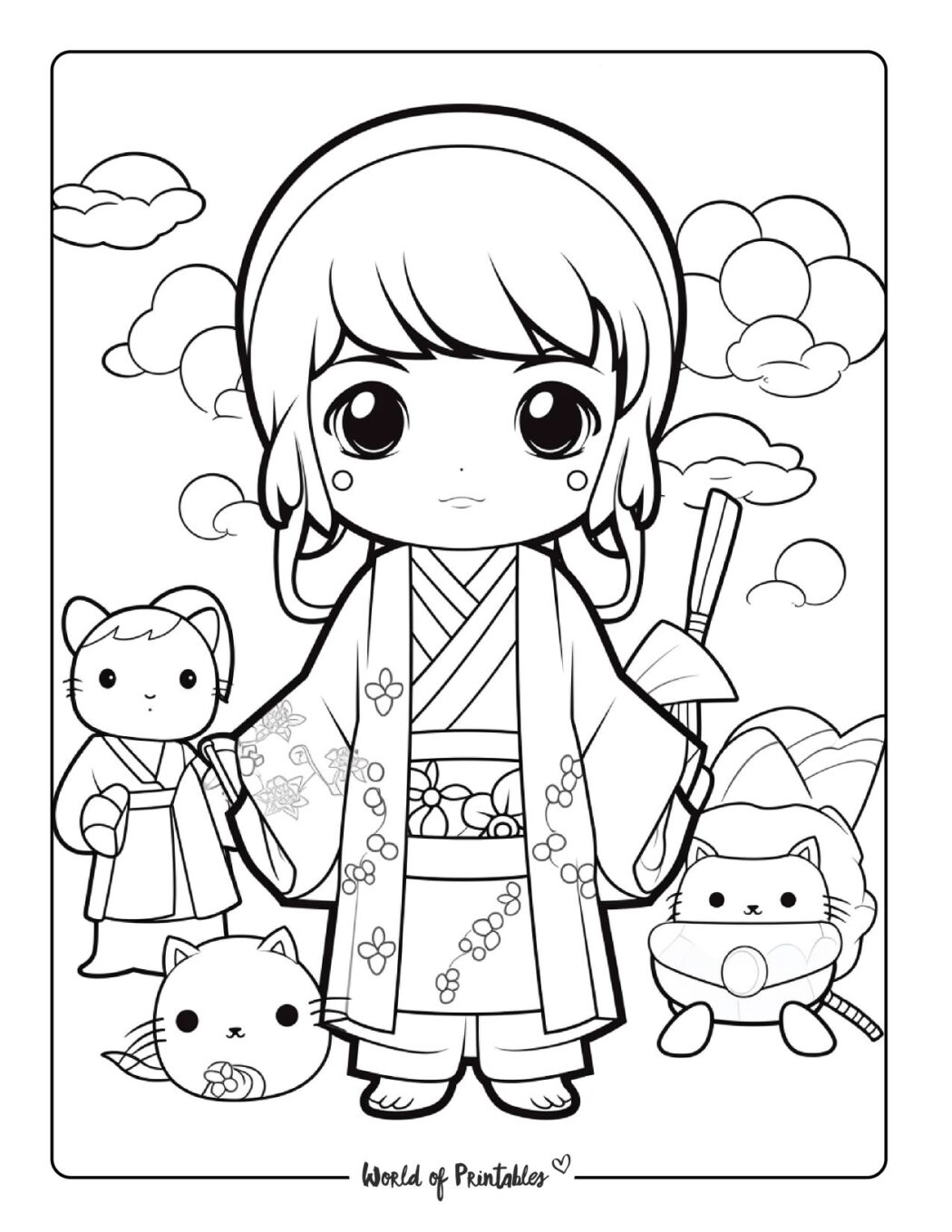 Kawaii Coloring Pages - World of Printables