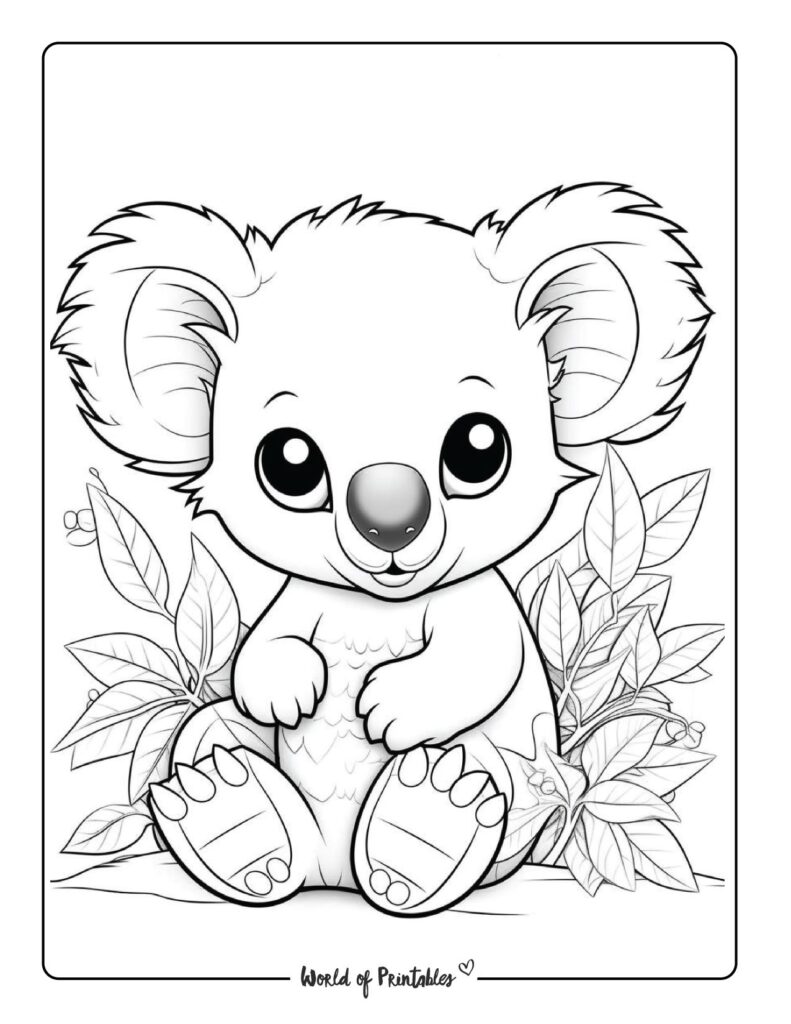 Koala Coloring Pages For Kids & Adults - World Of Printables